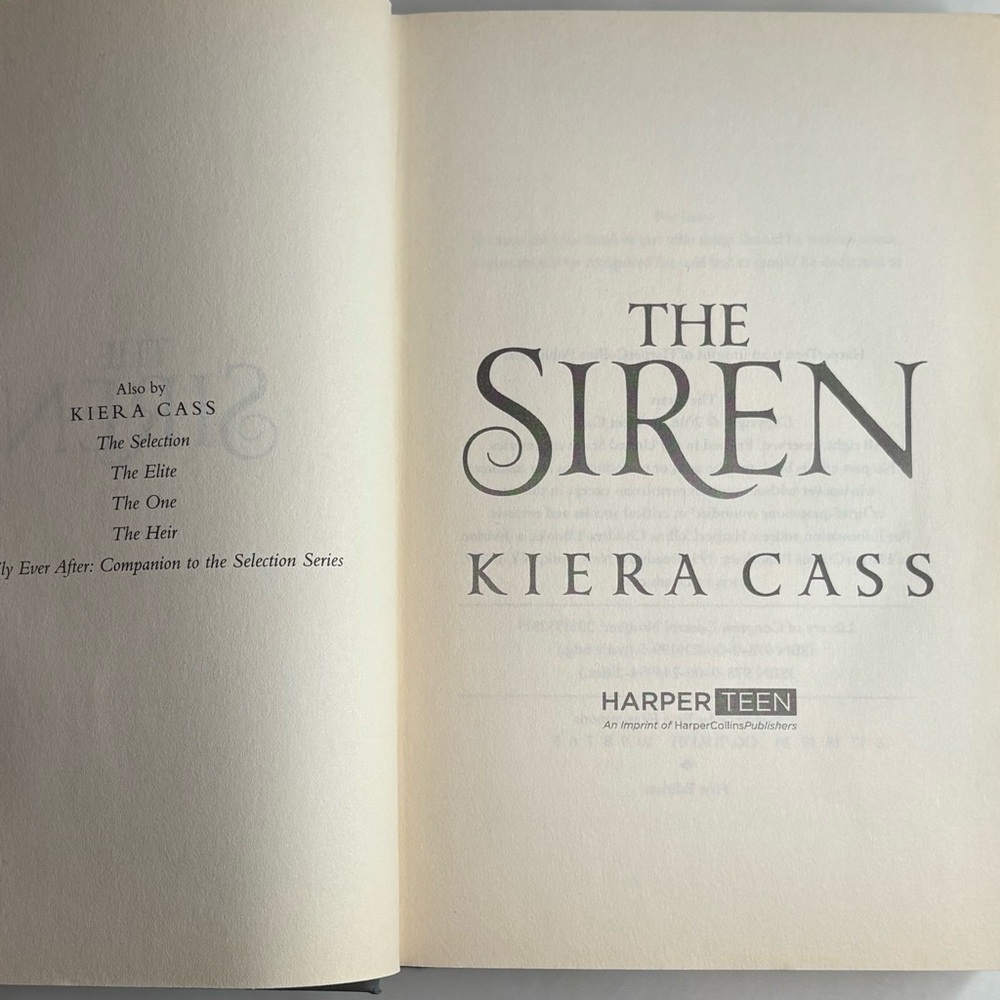 The Siren by Kiera Cass | First Edition Hardcover Book